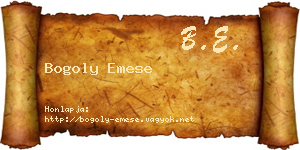 Bogoly Emese névjegykártya